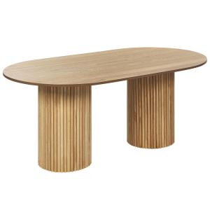 Table de salle à manger ovale 180 x 100 cm bois clair