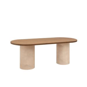 Table de salle à manger ovale bois marron pieds teinte terr…