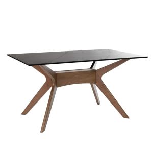 Table de salle à manger pieds en noyer et plateau en porcel…