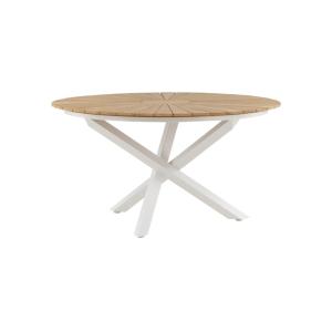 Table de salle à manger ronde couleur naturelle en teck