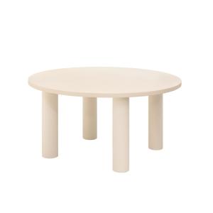 Table de salle à manger ronde en microciment teinte blanc c…
