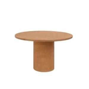 Table de salle à manger ronde en microciment teinte terraco…
