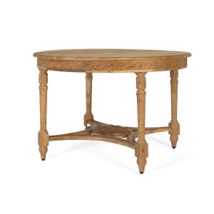 Table de salle à manger ronde en teck massif