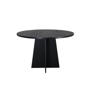 Table de salle à manger ronde noire en bois