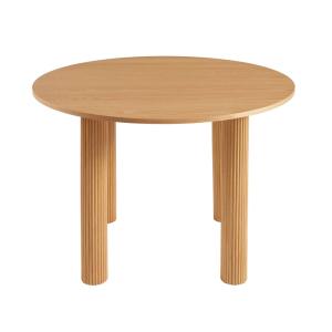 Table de séjour ronde placage chêne 115 cm