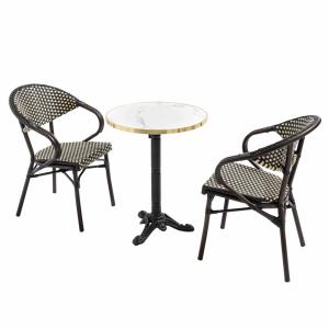 Table de terrasse 60cm inclinable marbre blanc et 2 chaises…