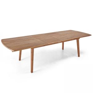 Table de terrasse extensible en bois d'eucalyptus