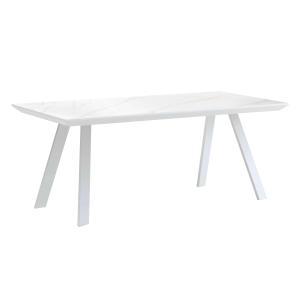 Table de terrasse rectangulaire marbre blanc