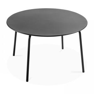 Table de terrasse ronde en acier anthracite 120 x 72 cm