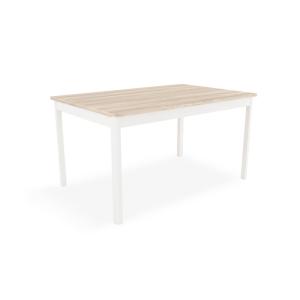 Table effet bois clair et blanc L139