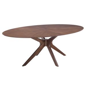 Table effet bois finition noyer H75 x P110 x L190