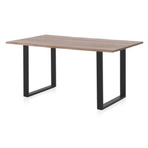 Table en acacia massif 160 x 90 cm avec pieds en métal noir