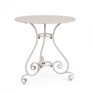Table en acier beige Ø70 cm