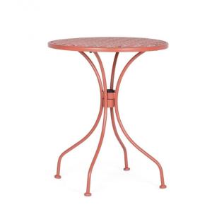 Table en acier rouge clair Ø60 cm