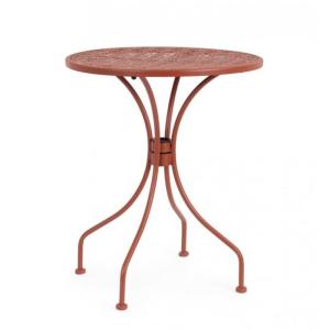 Table en acier rouge foncé Ø60 cm