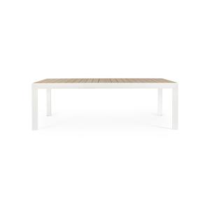 Table en aluminium extensible 12 places blanc
