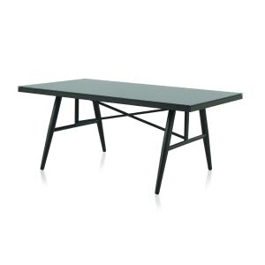 Table en aluminium marron et verre trempé effet pierre 180x…
