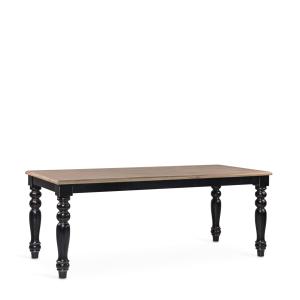 Table en bois beige et noir 8/10 personnes L 200 cm