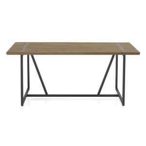 Table en bois de sapin 180x90 avec pieds en métal noir