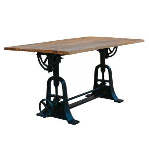 Table en bois de style industriel L150