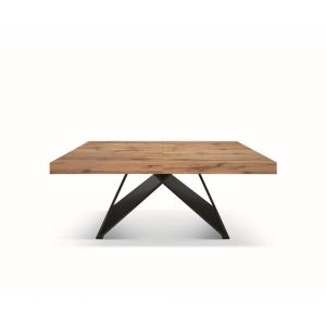 Table en bois, effet chêne, base anthracite, extensible 180…
