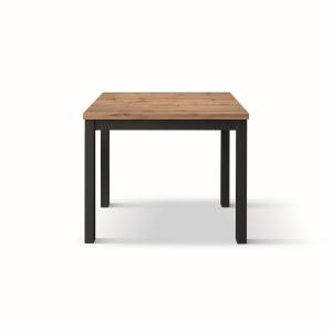 Table en bois effet chêne, pieds anthracite, extensible 90×…