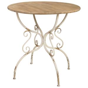 Table en bois et métal finition vieillie 79,5x79,5x80