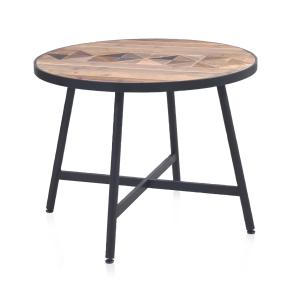 Table en bois recyclé 100 cm de diamètre avec pied en métal…