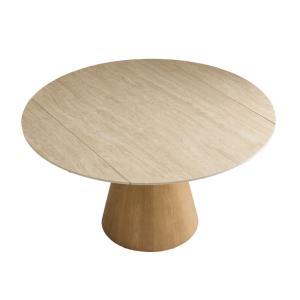 Table en céramique ronde avec allonges
