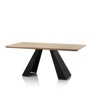 Table en métal noir et MDF chêne