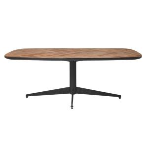 Table en teck recyclé et métal marron et noir
