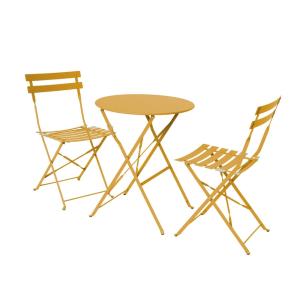 Table et chaises de jardin pliables D60 x 70cm, ocre