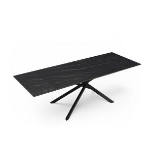 Table extensible 10 personnes céramique marbre noir et verr…