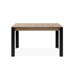 Table extensible 4 à 6 personnes chêne et noir 150x80x75