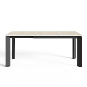 Table extensible 6-8 personnes aspect travertin et pieds no…