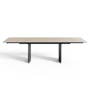 Table extensible 8-10 personnes aspect travertin et pieds n…