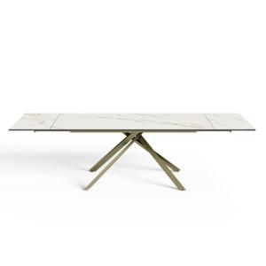 Table extensible 8-10 personnes céramique effet marbre blan…