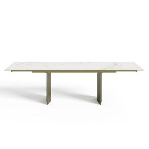 Table extensible 8-10 personnes céramique effet marbre blan…
