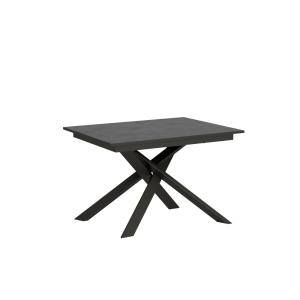 Table extensible 80x120/180cm effet bois anthracite