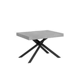Table extensible 80x120/204 cm effet bois gris béton