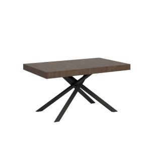 Table extensible 80x140/224 cm effet bois noyer