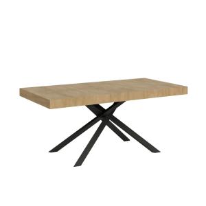 Table extensible 80x160/244 cm effet bois chêne nature