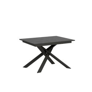 Table extensible 90x120/180 cm effet bois anthracite