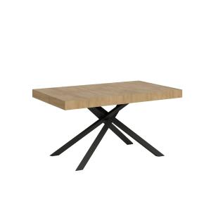 Table extensible 90x140/244 cm effet bois chêne nature