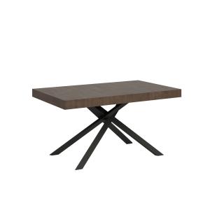 Table extensible 90x140/244 cm effet bois noyer