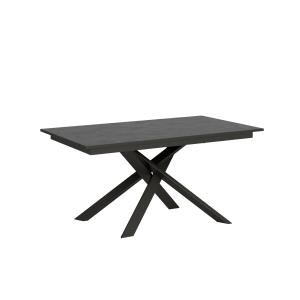 Table extensible 90x160/220 cm effet bois anthracite