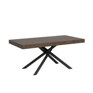 Table extensible 90x200/460cm effet bois noyer