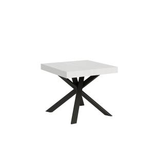 Table extensible 90x90/194 cm effet bois frêne blanc