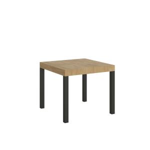 Table extensible 90x90/246 cm effet bois chêne nature