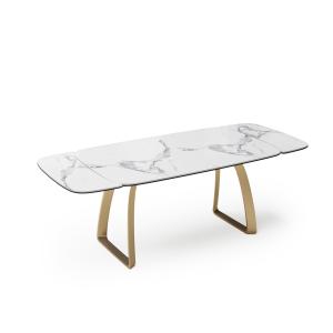 Table extensible céramique marbre blanc. verre trempé et pi…